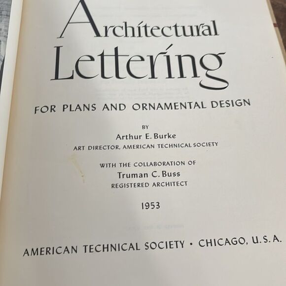 Architectural lettering for plans and ornamental design hardback book - Picture 7 of 7